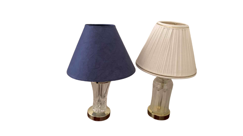 Photo 1 of 2-GLASS LAMPS 16”