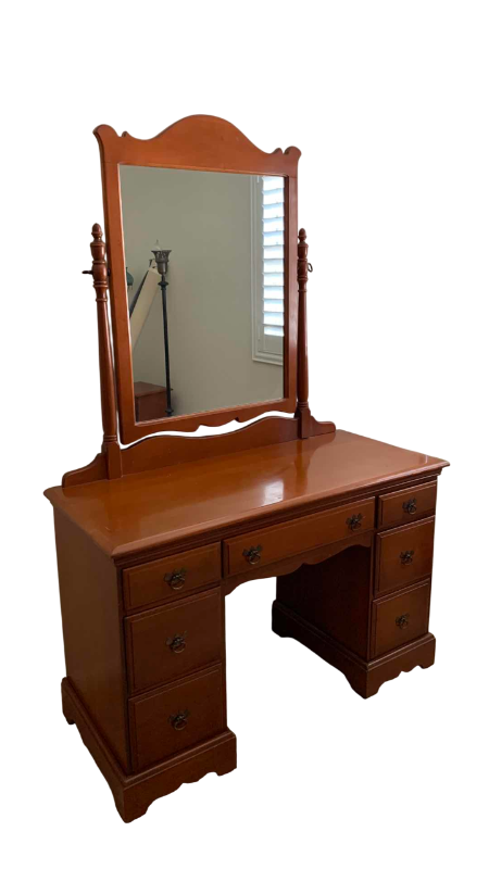 Photo 1 of WOODEN DESK WITH MIRROR 47” X 20” H 72”