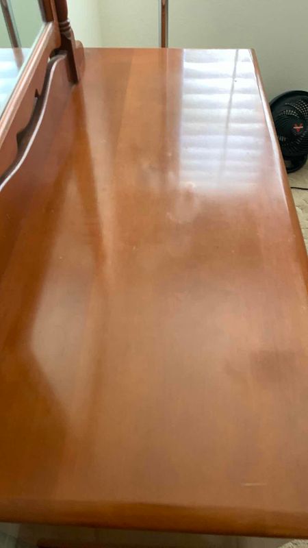 Photo 1 of WOODEN DESK WITH MIRROR 47” X 20” H 72”