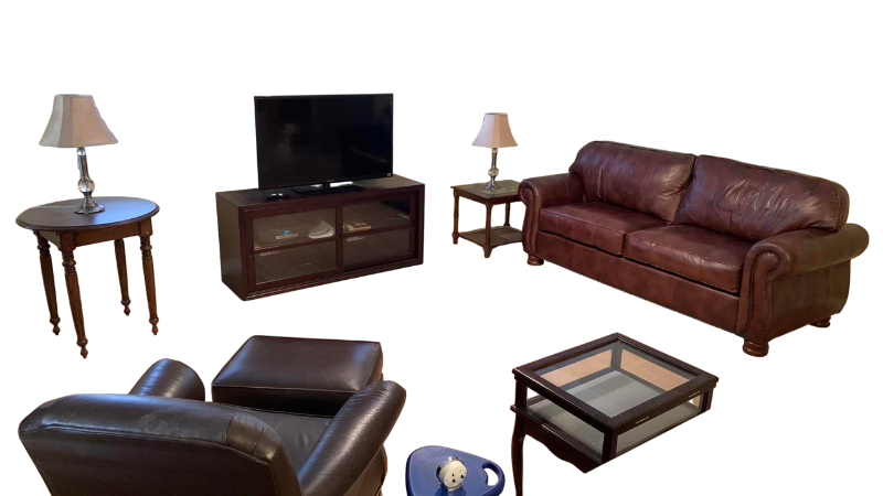 Photo 1 of THOMASVILLE BENJAMIN NAIL HEAD TRIM LEATHER SOFA 88” X 37” H 38” 
