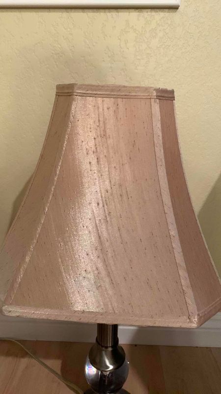 Photo 1 of 2-GLASS AND METAL TABLE LAMPS 26”
