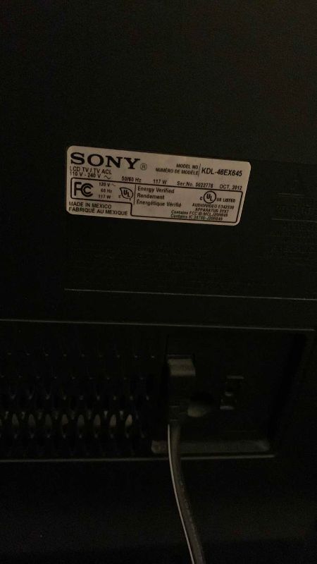 Photo 1 of SONY 46” LCD TELEVISION MODEL KDL-46EX645