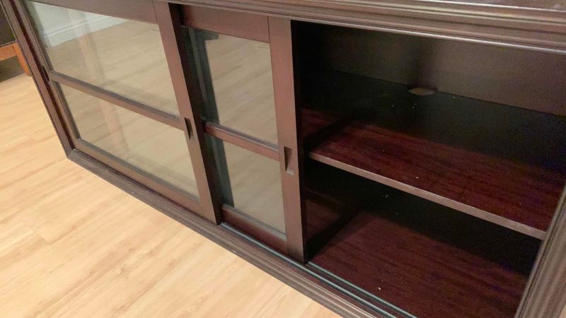 Photo 1 of WOOD TELEVISION STAND 58” X 18” H 26”