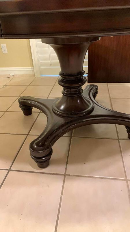 Photo 1 of POTTERY BARN MONTEGO PEDESTAL ROUND EXPANDABLE DINING TABLE WITH LEAF 45” X 30”