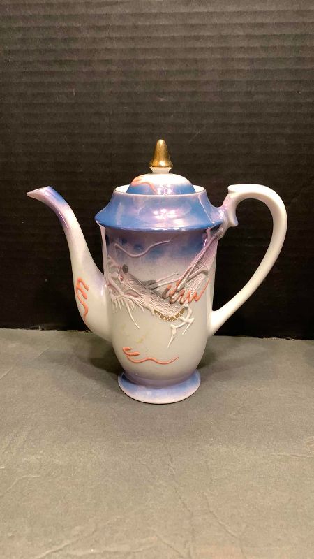 Photo 1 of VINTAGE JAPANESE DRAGON WARE MORIAGE LUSTER DEMITASSE 15 PIECES
