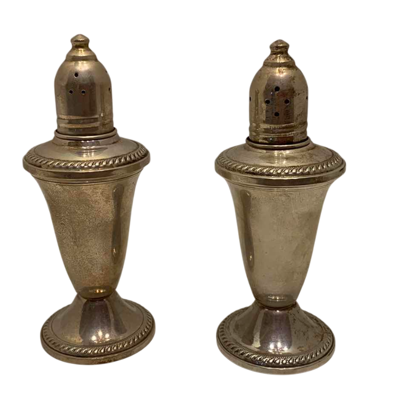 Photo 1 of STERLING SILVER SALT AND PEPPER SHAKERS