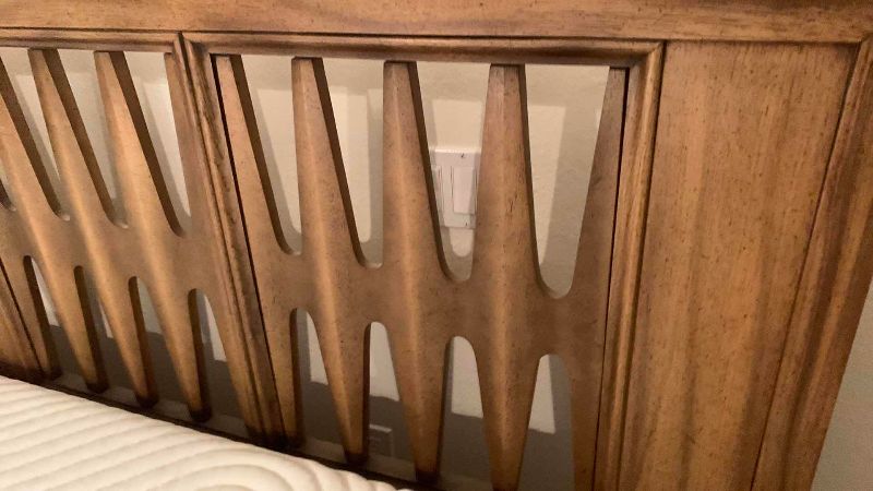 Photo 1 of MID CENTURY MODERN BRUTALIST CAL-KING HEADBOARD AND FRAME