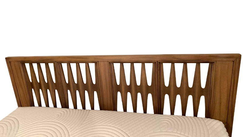 Photo 1 of MID CENTURY MODERN BRUTALIST CAL-KING HEADBOARD AND FRAME