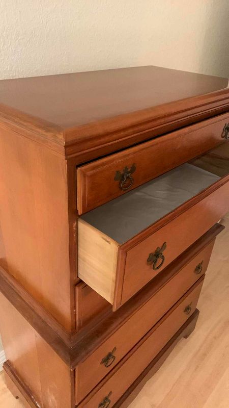 Photo 1 of COLONIAL STYLE TALLBOY CHEST OF DRAWERS 31” X 18” H 47”
