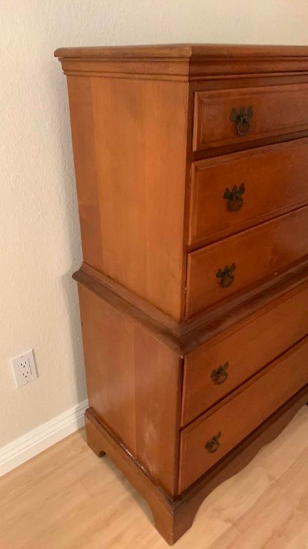Photo 1 of COLONIAL STYLE TALLBOY CHEST OF DRAWERS 31” X 18” H 47”