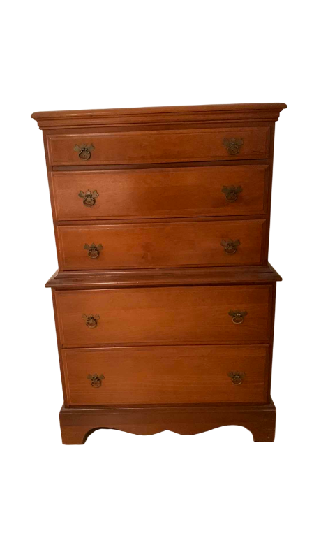 Photo 1 of COLONIAL STYLE TALLBOY CHEST OF DRAWERS 31” X 18” H 47”