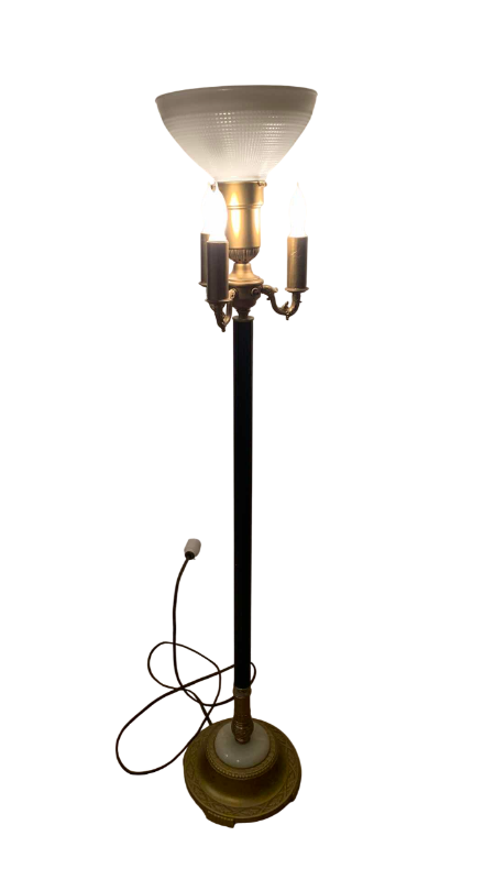 Photo 1 of VINTAGE TORCHIERE LAMP STONE BASE 56”