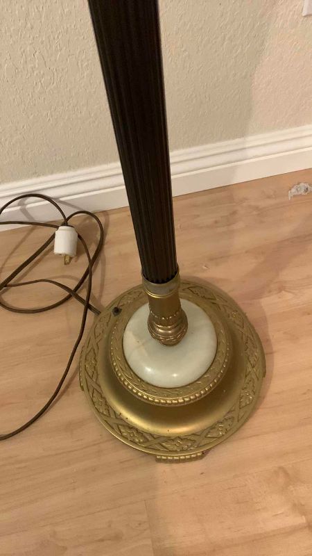 Photo 1 of VINTAGE TORCHIERE LAMP STONE BASE 56”