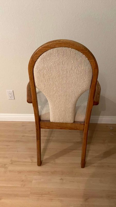Photo 1 of WOOD AND FABRIC DINING CHAIR