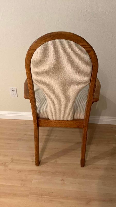 Photo 1 of WOOD AND FABRIC DINING CHAIR