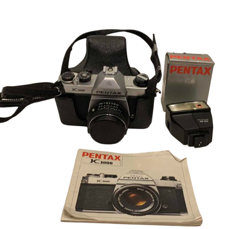 Photo 1 of VINTAGE PENTAX K1000 CAMERA,FLASH AND CASE