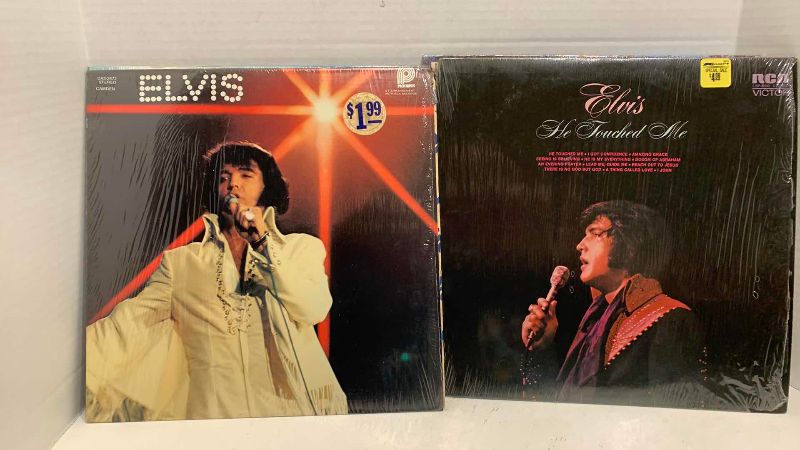 Photo 1 of 4-VINTAGE ELVIS RELIGIOUS ALBUMS: HIS HAND IN MINE, HOW GREAT THOU ART, HE TOUCHED ME, AND YOU'LL NEVER WALK ALONE