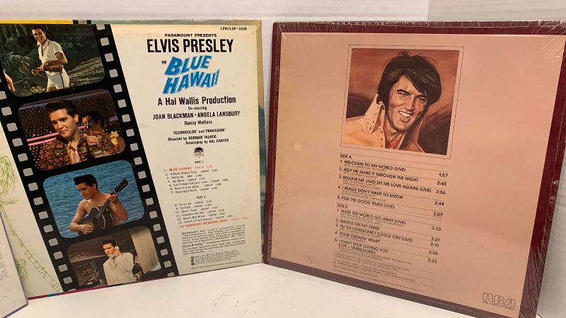 Photo 1 of 3-VINTAGE ELVIS ALBUMS: THE SUN SESSIONS, BLUE HAWAII, AND WELCOME TO MY WORLD