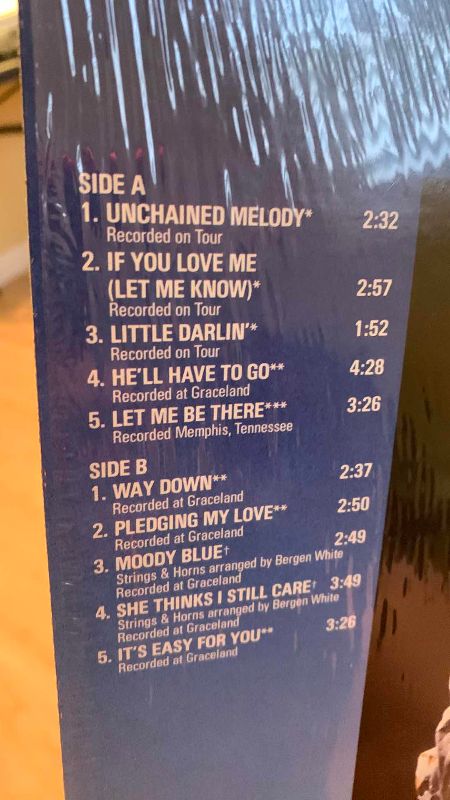 Photo 1 of VINTAGE ELVIS MOODY BLUE ALBUM WITH BLUE RECORD
