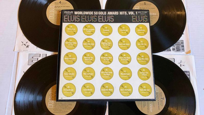 Photo 1 of VINTAGE ELVIS WORLDWIDE 50 GOLD AWARD HITS VOL. 1   4-ALBUM SET