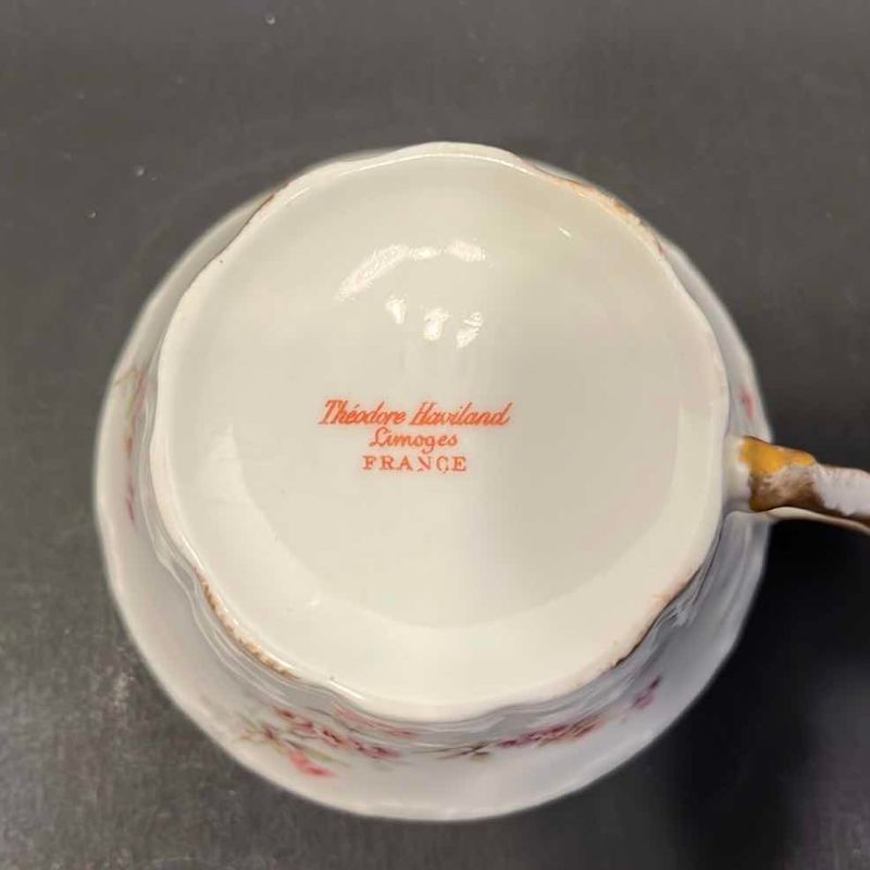 Photo 1 of 12-THEODORE HAVILAND LIMOGES FRANCE PORCELAIN TEA SET