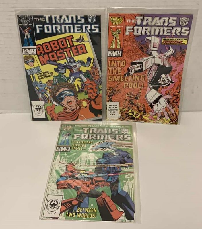 Photo 1 of MARVEL THE TRANSFORMERS # 15,17,18