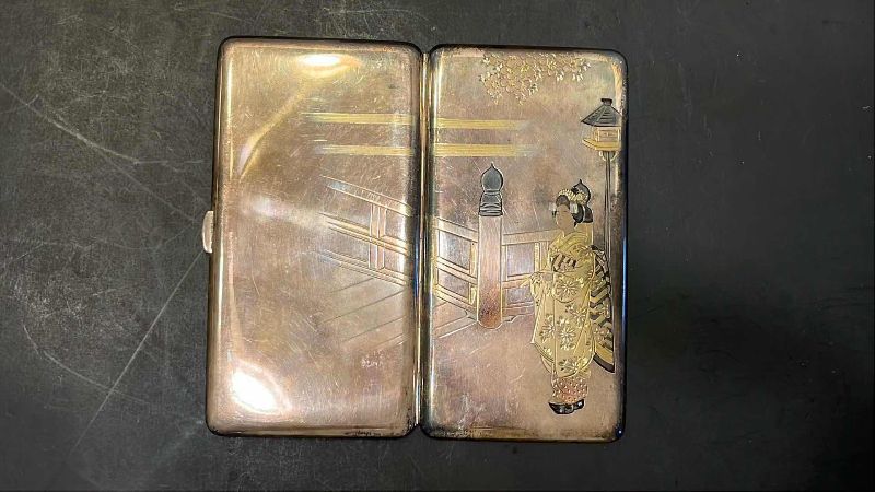 Photo 1 of VINTAGE JAPANESE 950 STERLING SILVER CIGARETTE CASE