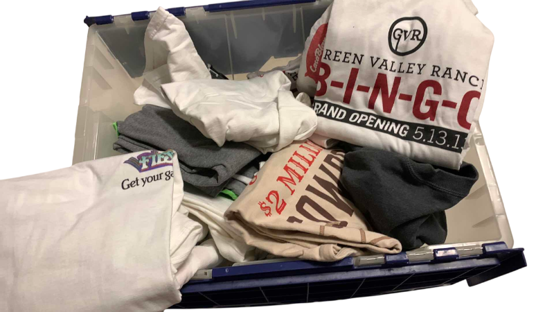 Photo 1 of CONTAINER OF LAS VEGAS CASINO TSHIRTS