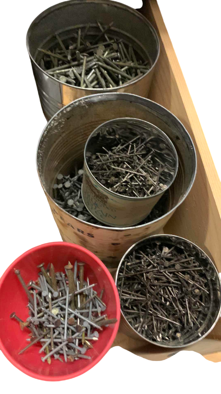 Photo 1 of CONTAINERS OF ASSORTED NAILS