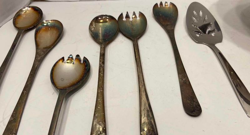 Photo 1 of ASSORTED SILVERSMITH SILVER PLATE PEDESTAL AND SERVING WARE