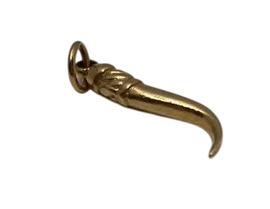 Photo 1 of 14K YELLOW GOLD ITALIAN HORN PENDANT 3/4" LONG
