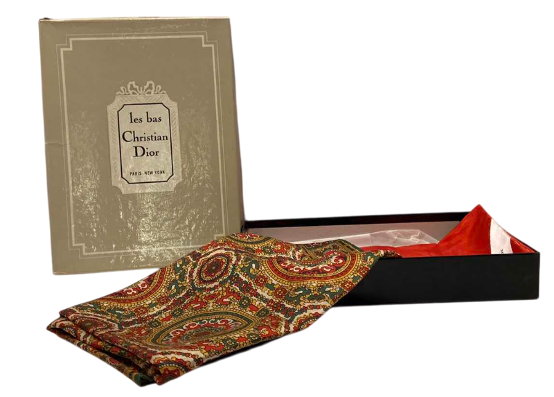 Photo 1 of VINTAGE CHRISTIAN DIOR SCARF WITH DUST BAG IN ORIGINAL BOX