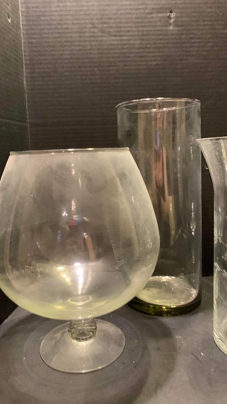 Photo 1 of 4-LARGE GLASS VASES