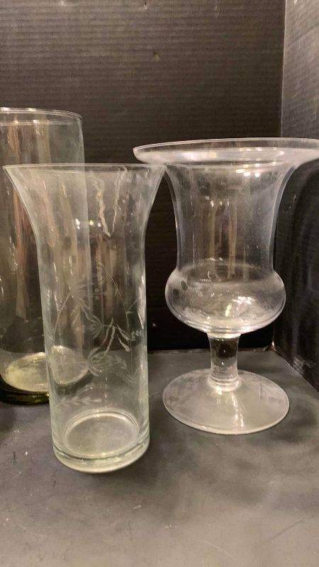 Photo 1 of 4-LARGE GLASS VASES