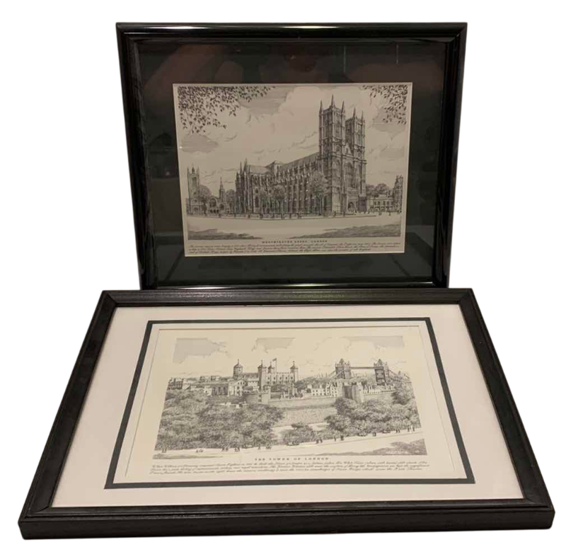 Photo 1 of VINTAGE TOWER OF LONDON AND WESTMINSTER ABBEY PRINTS LARGEST IS 17” X 13”
