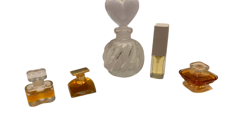 Photo 1 of 4-PERFUME SAMPLES AND A DECANTER