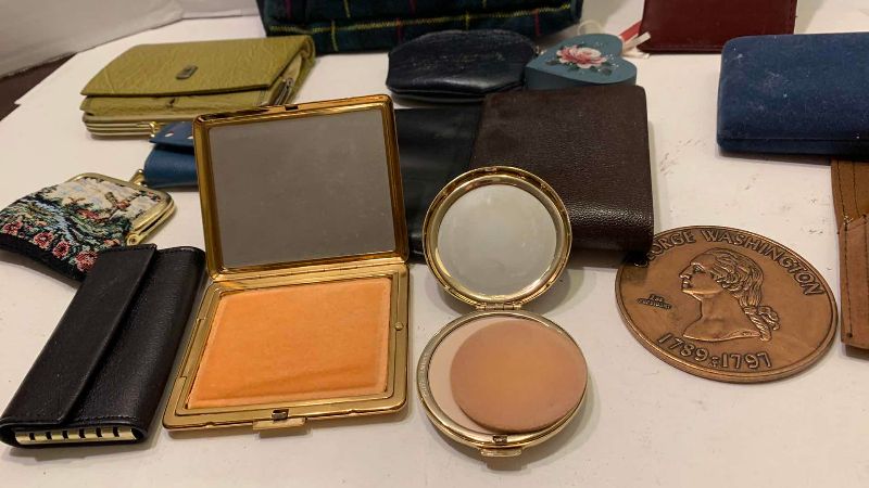 Photo 1 of ASSORTED SMALL BAGS AND 2-WOMENS COMPACTS