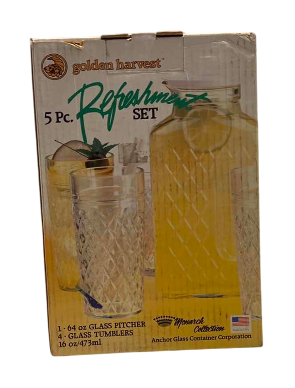 Photo 1 of GOLDEN HARVEST REFRESHMENT SET MONARCH COLLECTION DIAMOND CUT PATTERN