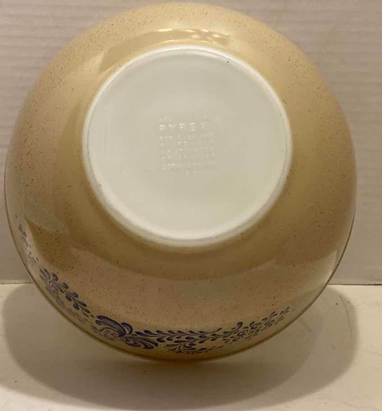 Photo 1 of 2-VINTAGE PYREX HOMESTEAD BLUE SPECKLES MIXING BOWLS