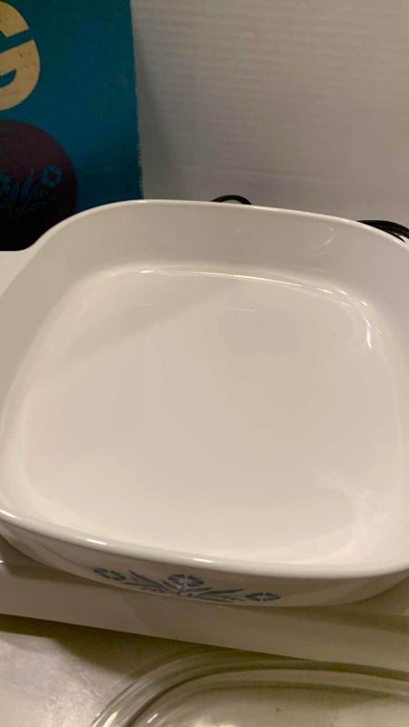 Photo 1 of VINTAGE CORNING WARE BLUE CORNFLOWER 10” ELECTOMATIC CASSEROLE DUTCH OVEN SKILLET P12 ES
