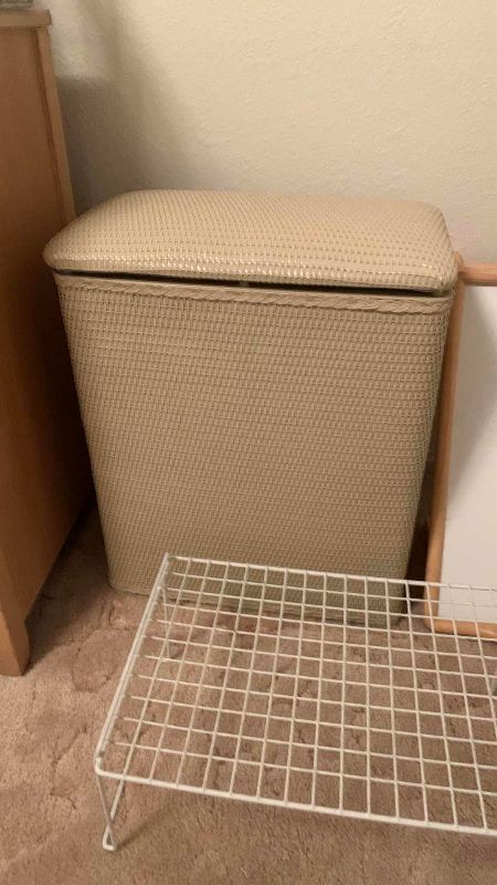 Photo 1 of CLOTHES HAMPER, TV TRAY AND A STAND