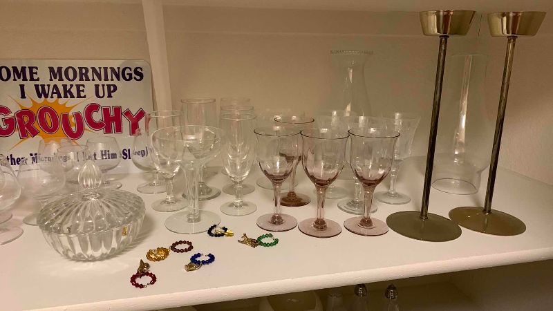 Photo 1 of ASSORTED GLASSWARE