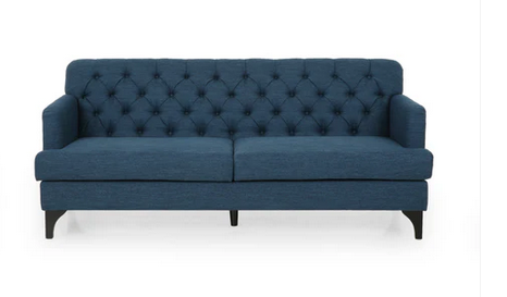Photo 1 of MAYSIN CONTEMPORARY TUFTED FABRIC 3 SEATER SOFA BLUE