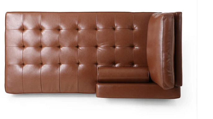 Photo 1 of HIXON CONTEMPORARY TUFTED UPHOLSTERED CHAISE LOUNGE COGNAC COLOR