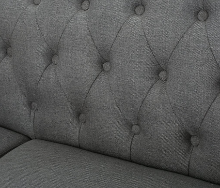 Photo 1 of ALSCOT MID-CENTURY MODERN FABRIC TUFTED OVERSIZE GREY LOVESEAT