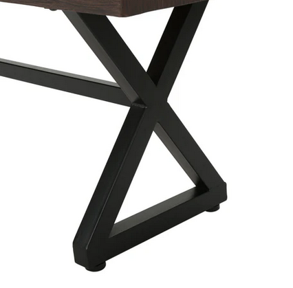 Photo 1 of ROSARITO OUTDOOR ALUMINUM DINING BENCH WITH BLACK STEEL FRAME