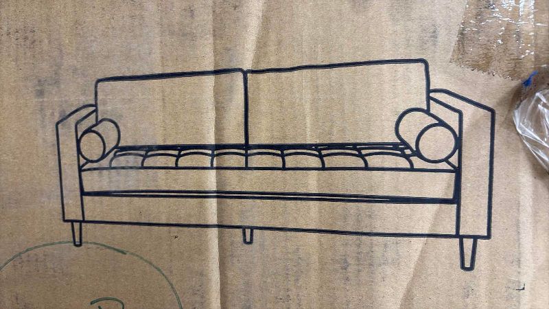 Photo 1 of TUFTED SEAT MID-CENTURY SOFA IN BLACK