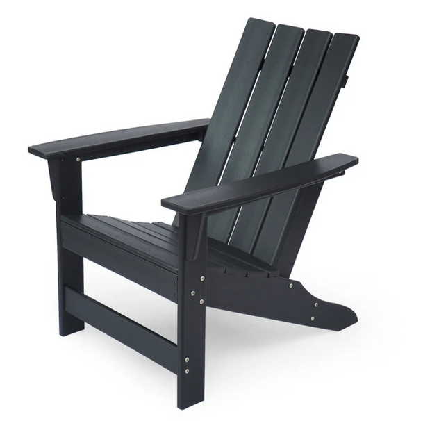 Photo 1 of PANAGIOTA OUTDOOR RESIN ADIRONDACK CHAIR MATTE BLACK 