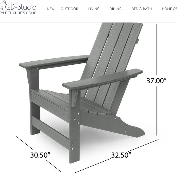 Photo 1 of PANAGIOTA OUTDOOR RESIN ADIRONDACK CHAIR MATTE BLACK 