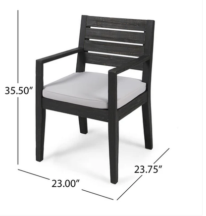 Photo 1 of ERIC OUTDOOR ACACIA WOOD GREY DINING CHAIR SET OF 2